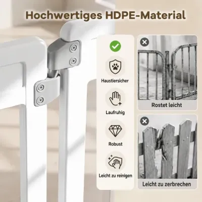 Skládací ohrádka/ohrada pro štěňata z HDPE s 12 panely a uzamykatelnými dvířky, bílá