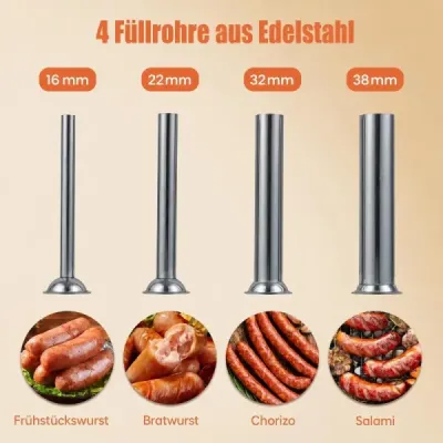 Ruční plnička klobás 5L Vertikální plnička klobás z nerezové oceli se 2 rychlostmi