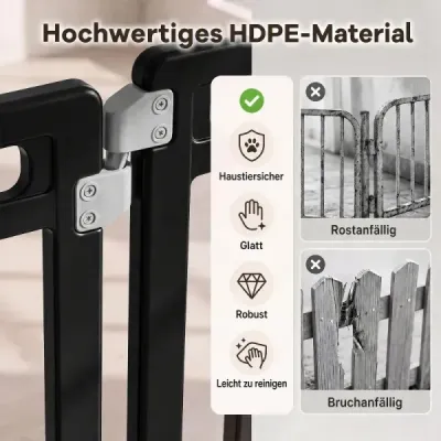 Skládací ohrádka/ohrada pro štěňata z HDPE s 12 panely a uzamykatelnými dvířky, černá