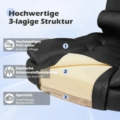 Ergonomická manažerská židle s kolečky, nastavitelná výška sedáku, opěradlo a polstrované područky, černá