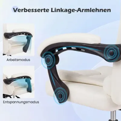 Ergonomická manažerská židle s kolečky, nastavitelná výška sedáku, opěradlo a polstrované područky, béžová