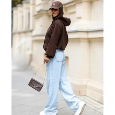 Dámská bunda z flísu, čokoládová MODA105