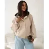 Dámská bunda z flísu, béžová MODA105