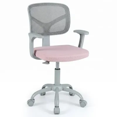 Ergonomická dětská židle k psacímu stolu s nastavitelnou výškou a samozamykacími kolečky, růžová