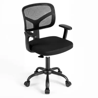 Ergonomická dětská kancelářská židle s nastavitelnou výškou a samozamykacími kolečky, černá
