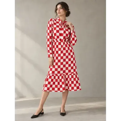 Dámské šaty MODA2117 bílo-červené
