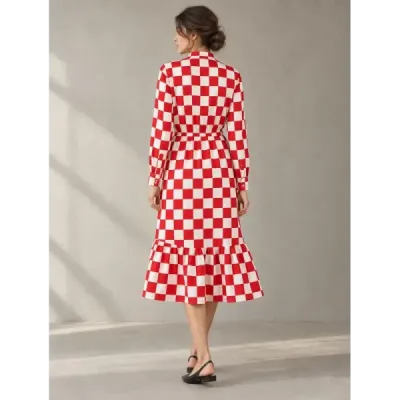 Dámské šaty MODA2117 bílo-červené