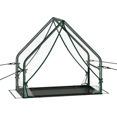 Mini skleník se 2 roletovými dveřmi a zipem – fóliový skleník 92 x 50 x 85 cm