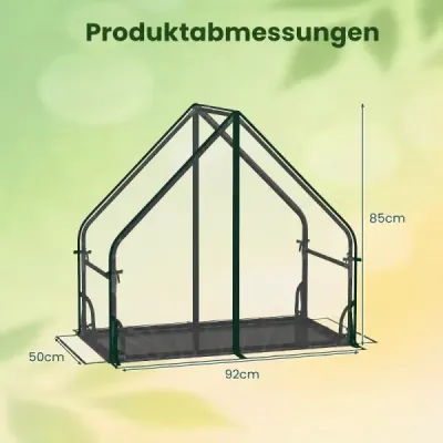 Mini skleník se 2 roletovými dveřmi a zipem – fóliový skleník 92 x 50 x 85 cm
