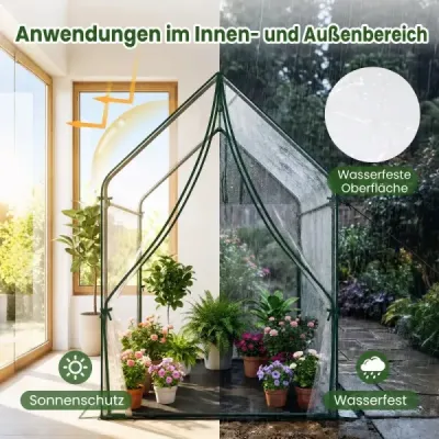 Mini skleník se 2 roletovými dveřmi a zipem – fóliový skleník 90,5 x 90,5 x 152,5 cm