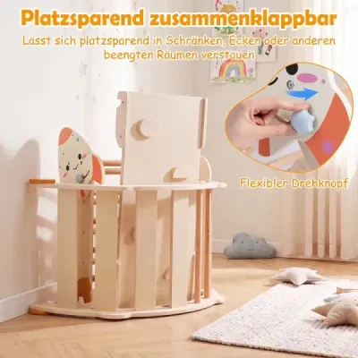 8 v 1 Montessori lezecká sada, skládací, dřevěná, herní sada do interiéru pro děti od 1 roku, přírodní