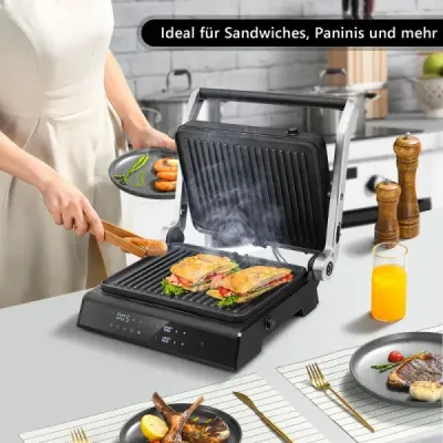 3-v-1 1200W Panini Press Grill s nepřilnavými plotnami elektrický gril