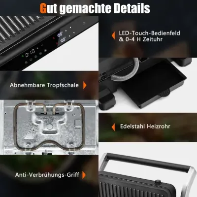 3-v-1 1200W Panini Press Grill s nepřilnavými plotnami elektrický gril