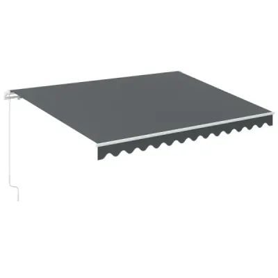 Markýza s klikou, balkonová markýza s ochranou proti slunci, kloubová markýza 400 x 250 cm, šedá