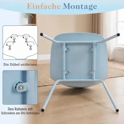 Sada 4 moderních jídelních židlí s nosností až 150 kg – ergonomické kuchyňské židle s opěrkou