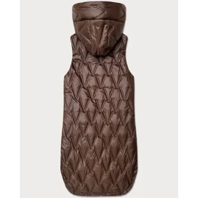Tenká oboustranná vestička v barvě čokolády a s leopardím vzorem MODA6065