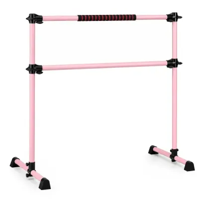 Baletní tyč Baletní/protahovací tyč Výškově nastavitelná Mobilní růžová 123 x 71 x 119 cm