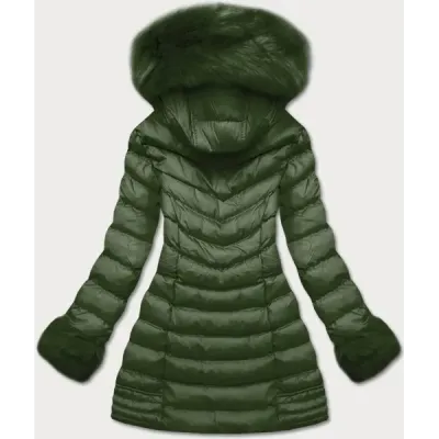 Dámská zimní bunda s kožešinou MODA750 khaki