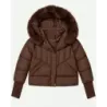 Dámská zimní bunda MODA6057 čekoládová