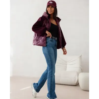 Tenká dámska bunda MODA114 bordová