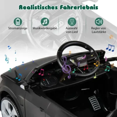 Licencované Audi SQ8 Kids Car 12V elektrické vozidlo s dálkovým ovládáním černé