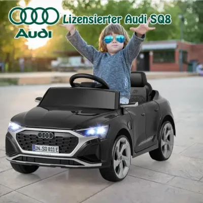 Licencované Audi SQ8 Kids Car 12V elektrické vozidlo s dálkovým ovládáním černé
