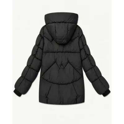 Dámská zimní bunda s kapucí, černá MODA6035