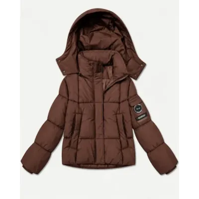 Dámská puffer bunda MODA6061 čekoládová