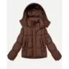 Dámská puffer bunda MODA6061 čekoládová