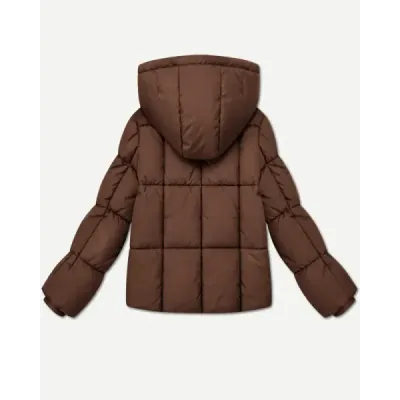Dámská puffer bunda MODA6061 čekoládová