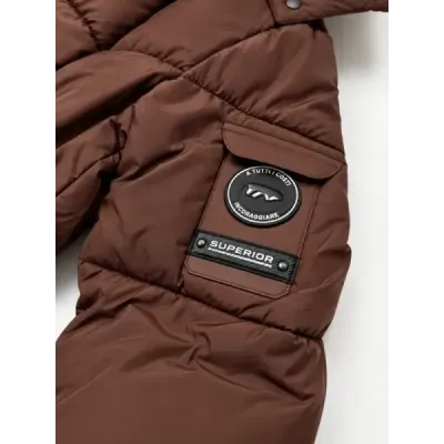 Dámská puffer bunda MODA6061 čekoládová