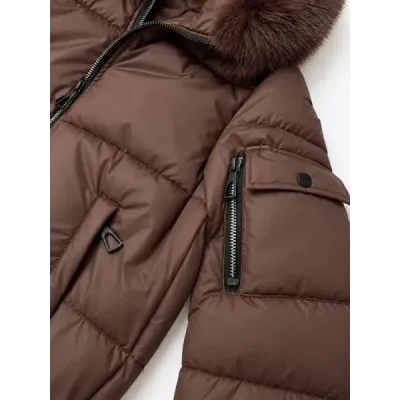 Dámská přechodná bunda černá MODA6031 hnědá
