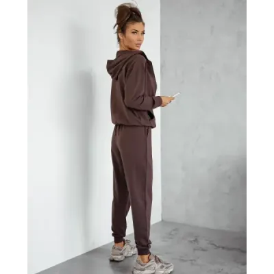 Dámská bavlněná sportovní souprava v hnedá barvě MODA1110