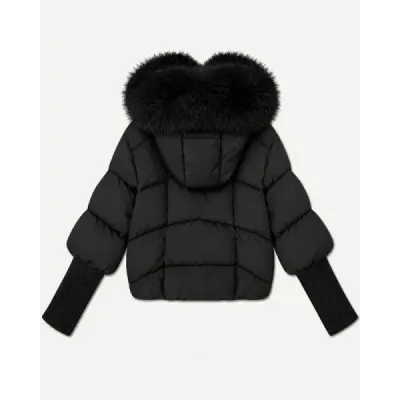 Dámská zimní bunda oversize s kožíškem MODA6085 černá