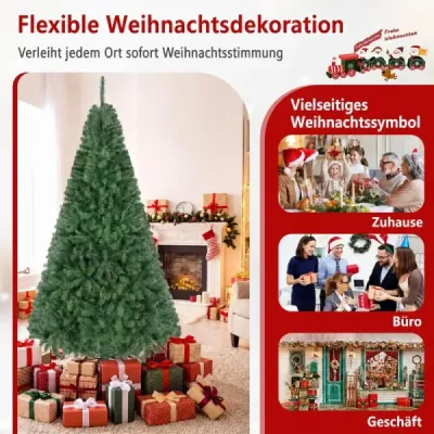 230 cm umělý vánoční stromeček s kovovým stojanem Christmas Tree Green