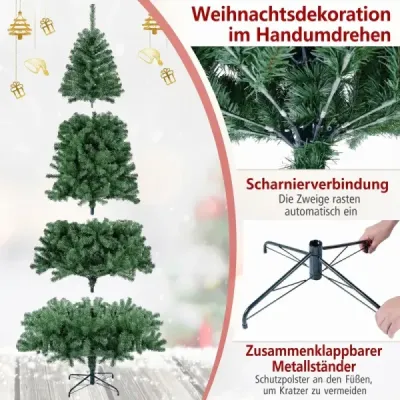 230 cm umělý vánoční stromeček s kovovým stojanem Christmas Tree Green