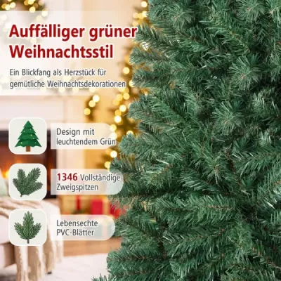 230 cm umělý vánoční stromeček s kovovým stojanem Christmas Tree Green