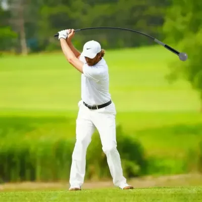Sada 2 ks, 120 cm, tréninková pomůcka pro golfový švih s závaží na hlavici, tréninková pomůcka pro golf, švihový trenažér, šedá