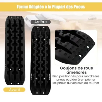 Sand sheets off-road 2 kusy trakční pomocný žebřík pneumatik pro písek/bláto/sníh 107 x 31 x 7 cm černý
