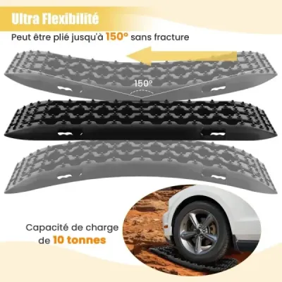 Sand sheets off-road 2 kusy trakční pomocný žebřík pneumatik pro písek/bláto/sníh 107 x 31 x 7 cm černý