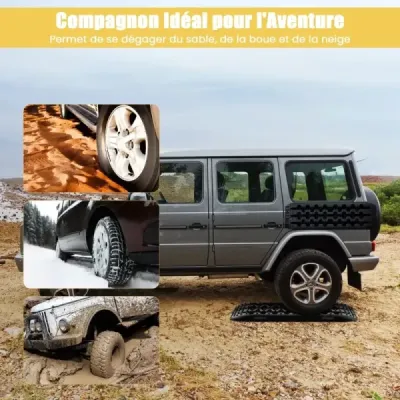 Sand sheets off-road 2 kusy trakční pomocný žebřík pneumatik pro písek/bláto/sníh 107 x 31 x 7 cm černý