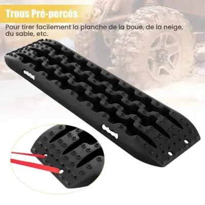 Sand sheets off-road 2 kusy trakční pomocný žebřík pneumatik pro písek/bláto/sníh 107 x 31 x 7 cm černý