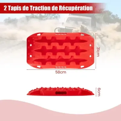 2 kusy nárazníků pískové desky offroad žebřík na písek/bláto/sníh 10 tun červená