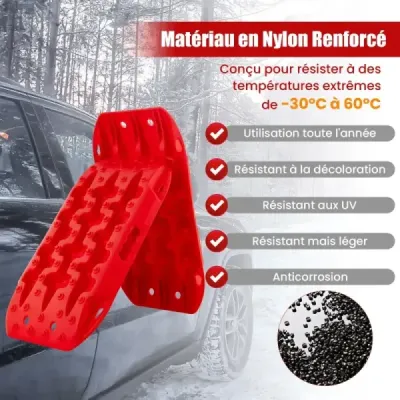 2 kusy nárazníků pískové desky offroad žebřík na písek/bláto/sníh 10 tun červená