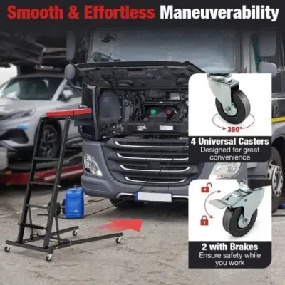 Skládací zvedák s nastavitelnou výškou 114,5 – 168 cm a 3rychlostním zdvihem automobilového motoru
