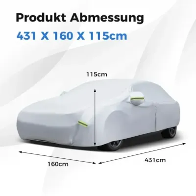 Nepromokavá plachta pro vozidla Kryt na auto s dveřmi na zip 431 x 160 x 115 cm Stříbrná