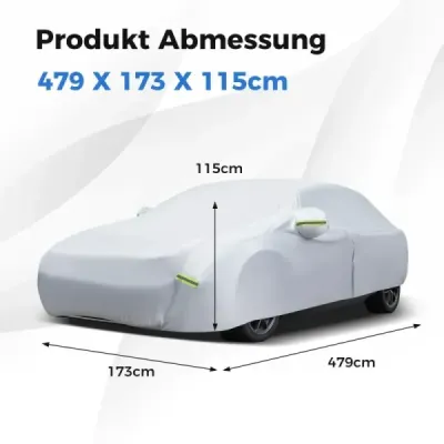 Plachta na auto se zipem a taškou Odolná proti povětrnostním vlivům 479 x 173 x 115 cm Stříbrná