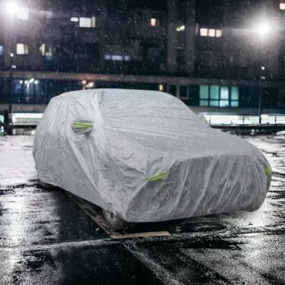Nepromokavá plachta pro vozidla Kryt na auto s dveřmi na zip 516 x 191 x 164 cm Stříbrná