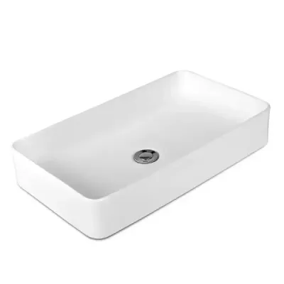 Porcelánové umyvadlo Keramické umyvadlo s výsuvným odpadem 60 x 35 x 11 cm Bílá