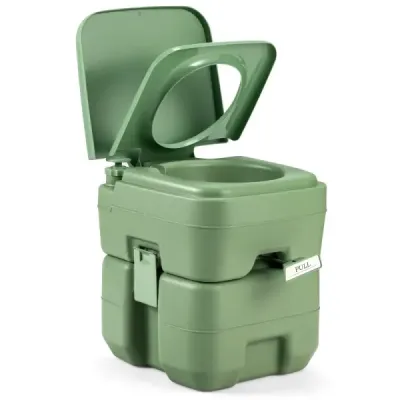 Camping WC Cestovní toaleta Mobilní toaleta WC Přenosná venkovní toaleta 20 L-šedá